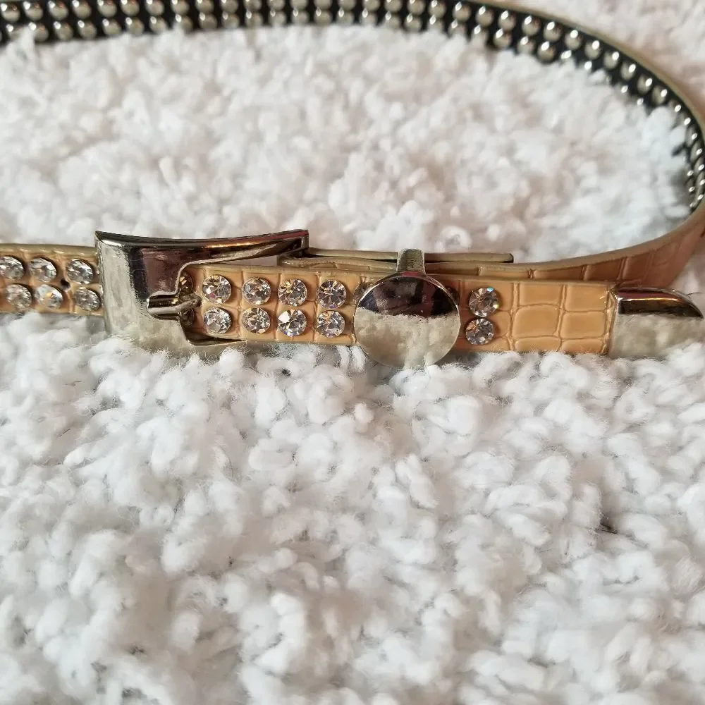 Rhinestone Skinny Belt Unique Small